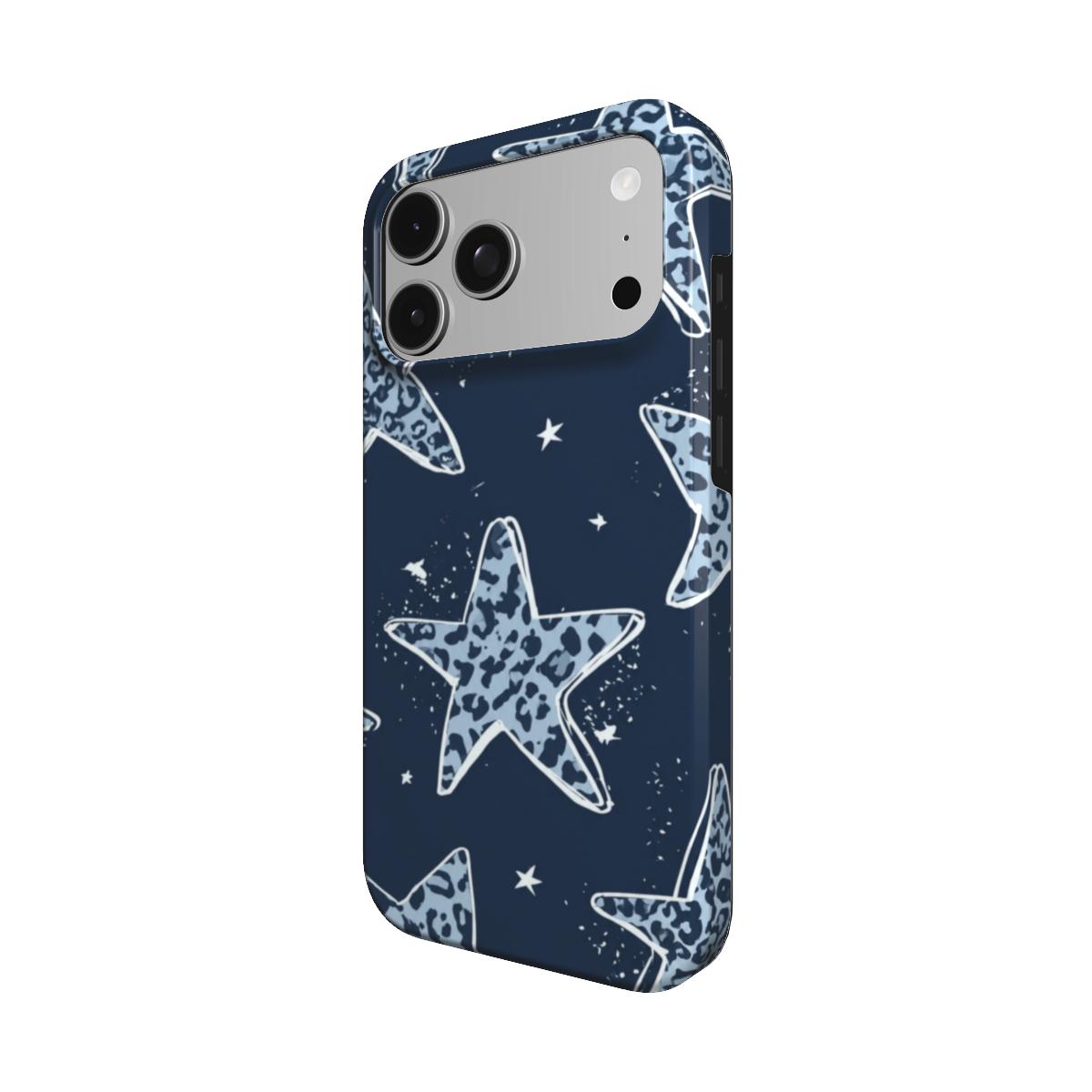 Star Struck | Navy Leopard Star MagSafe iPhone Case