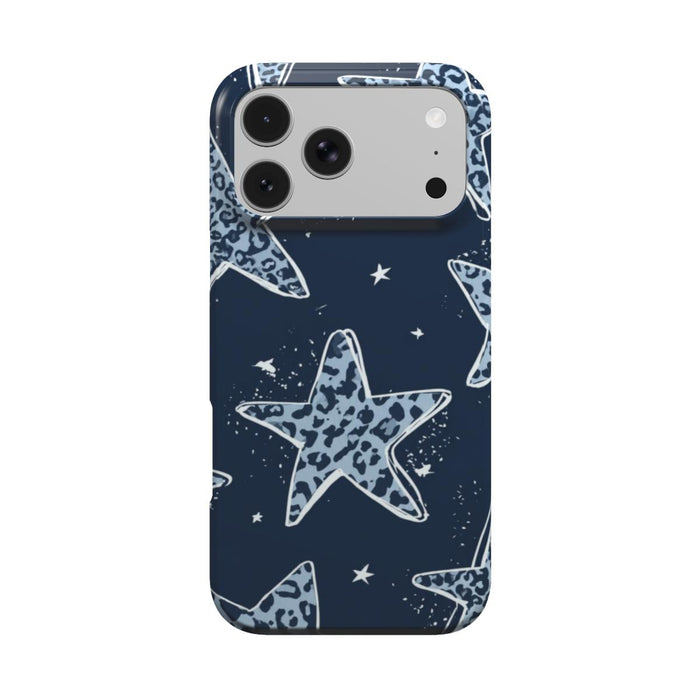 Star Struck | Navy Leopard Star MagSafe iPhone Case