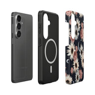Moonlit Daisies | Dark Floral Moon Magnetic Samsung Galaxy Case