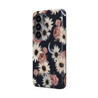 Moonlit Daisies | Dark Floral Moon Magnetic Samsung Galaxy Case
