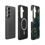 Forgotten Letters | Teal Vintage Floral Magnetic Samsung Galaxy Case