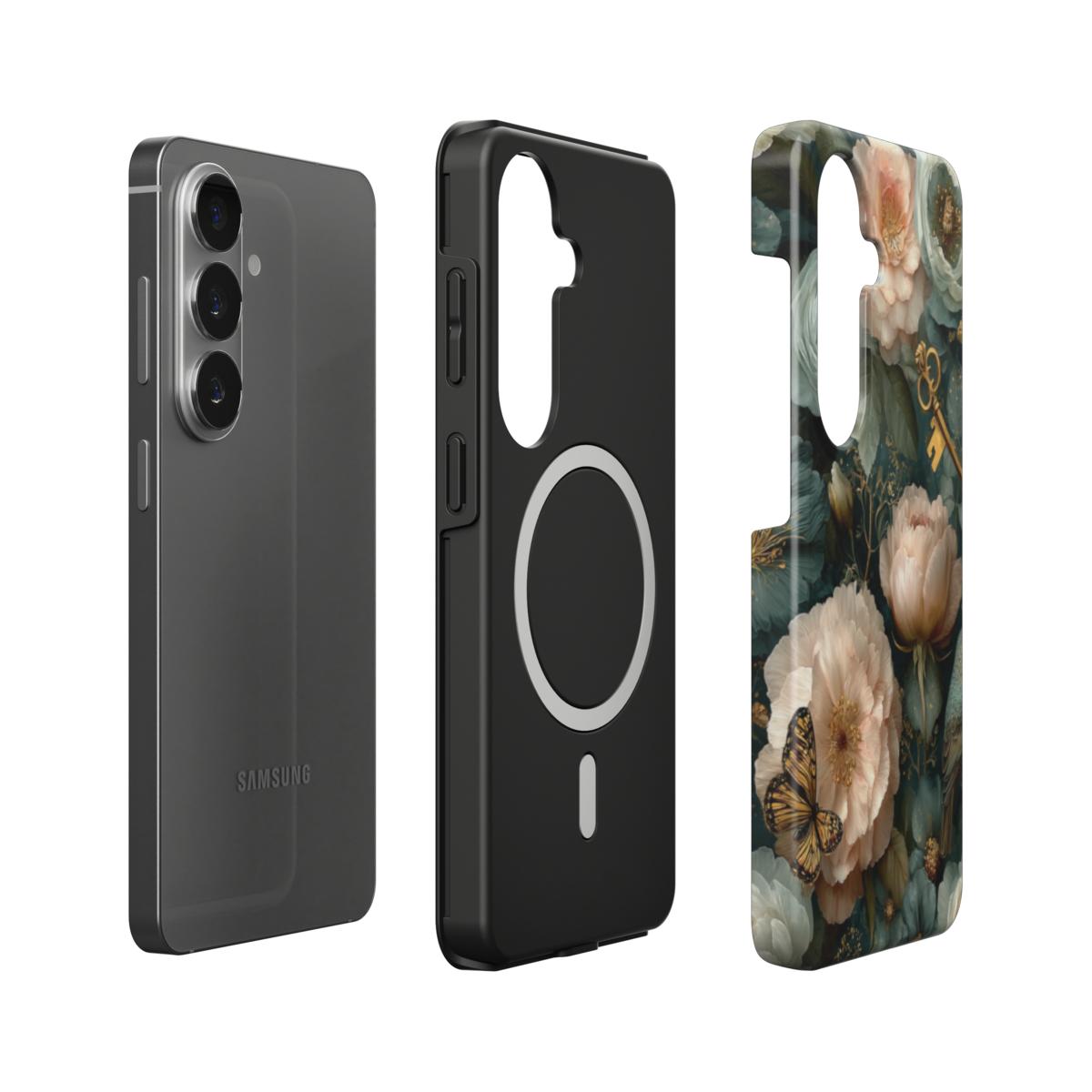 The Keeper’s Key | Vintage Botanical Key Magnetic Samsung Galaxy Case