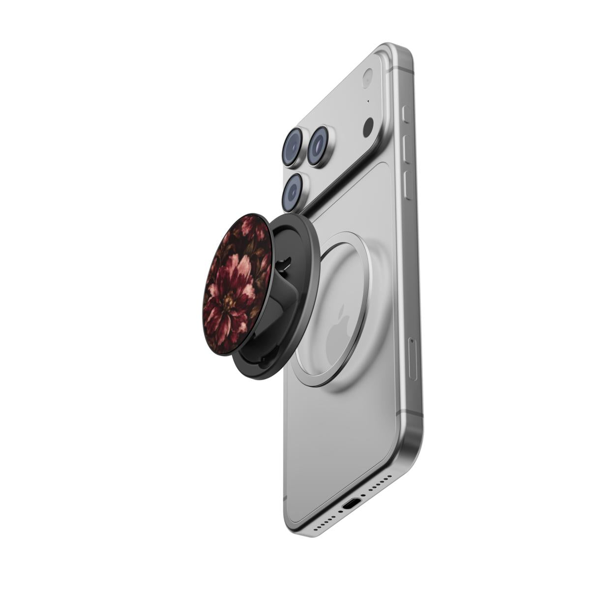 Dark Devotion | Burgundy Floral Magnetic Phone Grip