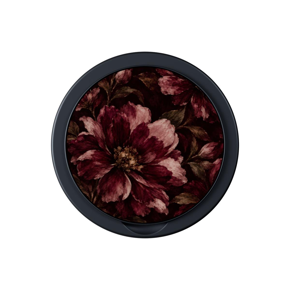 Dark Devotion | Burgundy Floral Magnetic Phone Grip