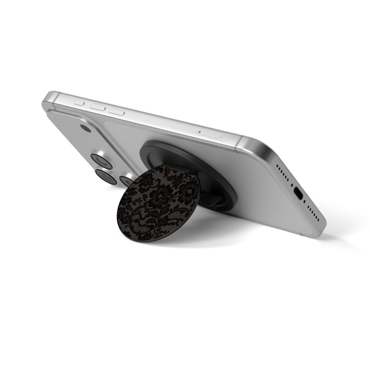 Widow’s Lace | Black Lace Floral Magnetic Phone Grip