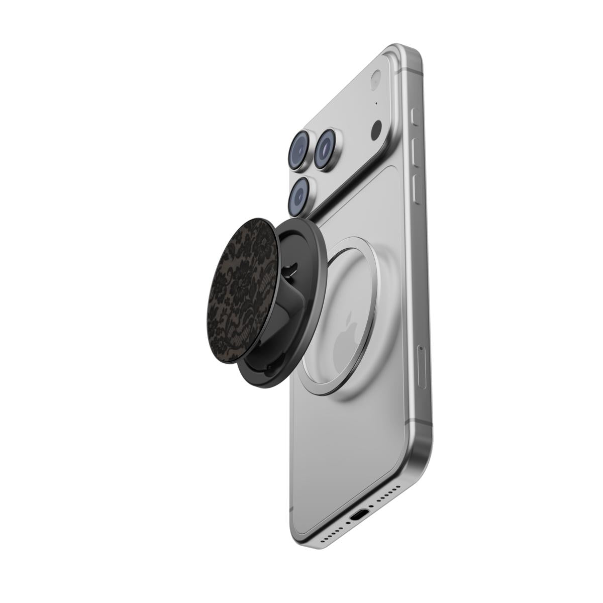 Widow’s Lace | Black Lace Floral Magnetic Phone Grip