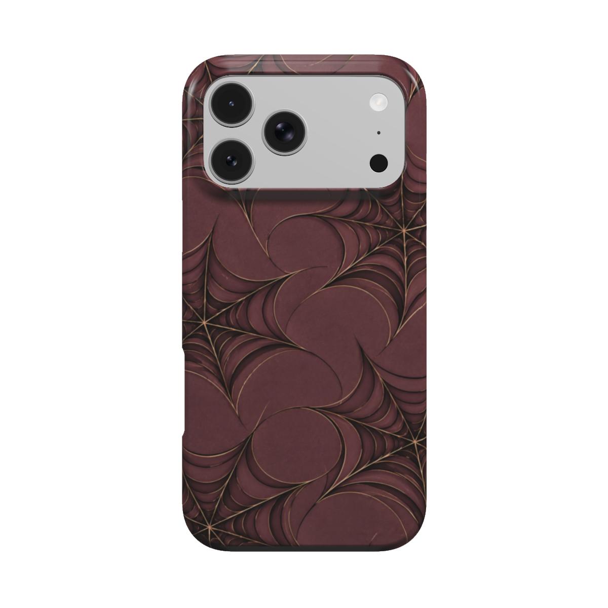 Web of Desire | Burgundy Spiderweb MagSafe iPhone Case