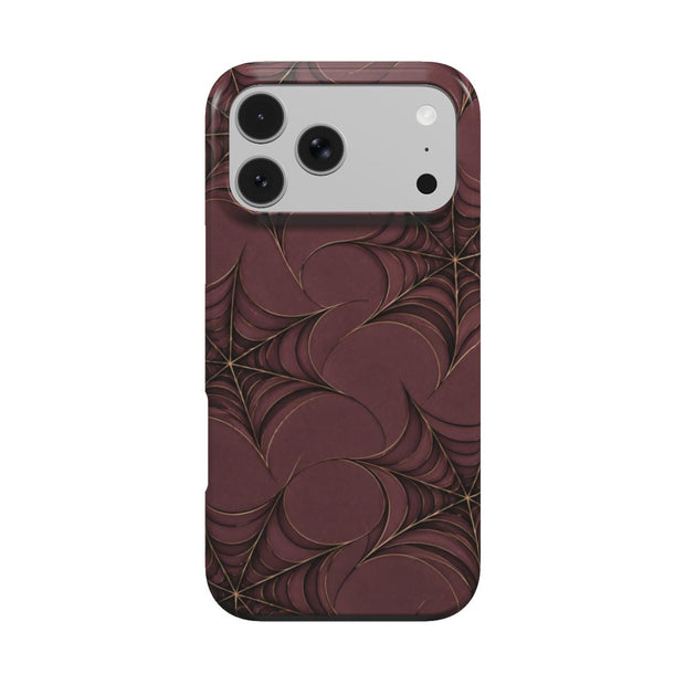Web of Desire | Burgundy Spiderweb MagSafe iPhone Case