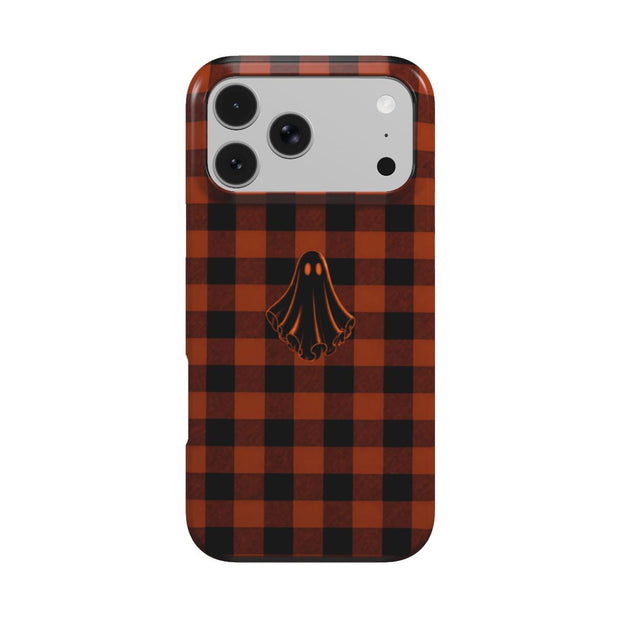 Ghosted | Orange Plaid Ghost MagSafe iPhone Case