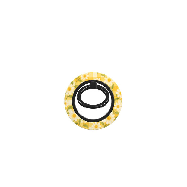 Sunlit Daisy | Yellow Gingham Daisy Magnetic Ring Holder
