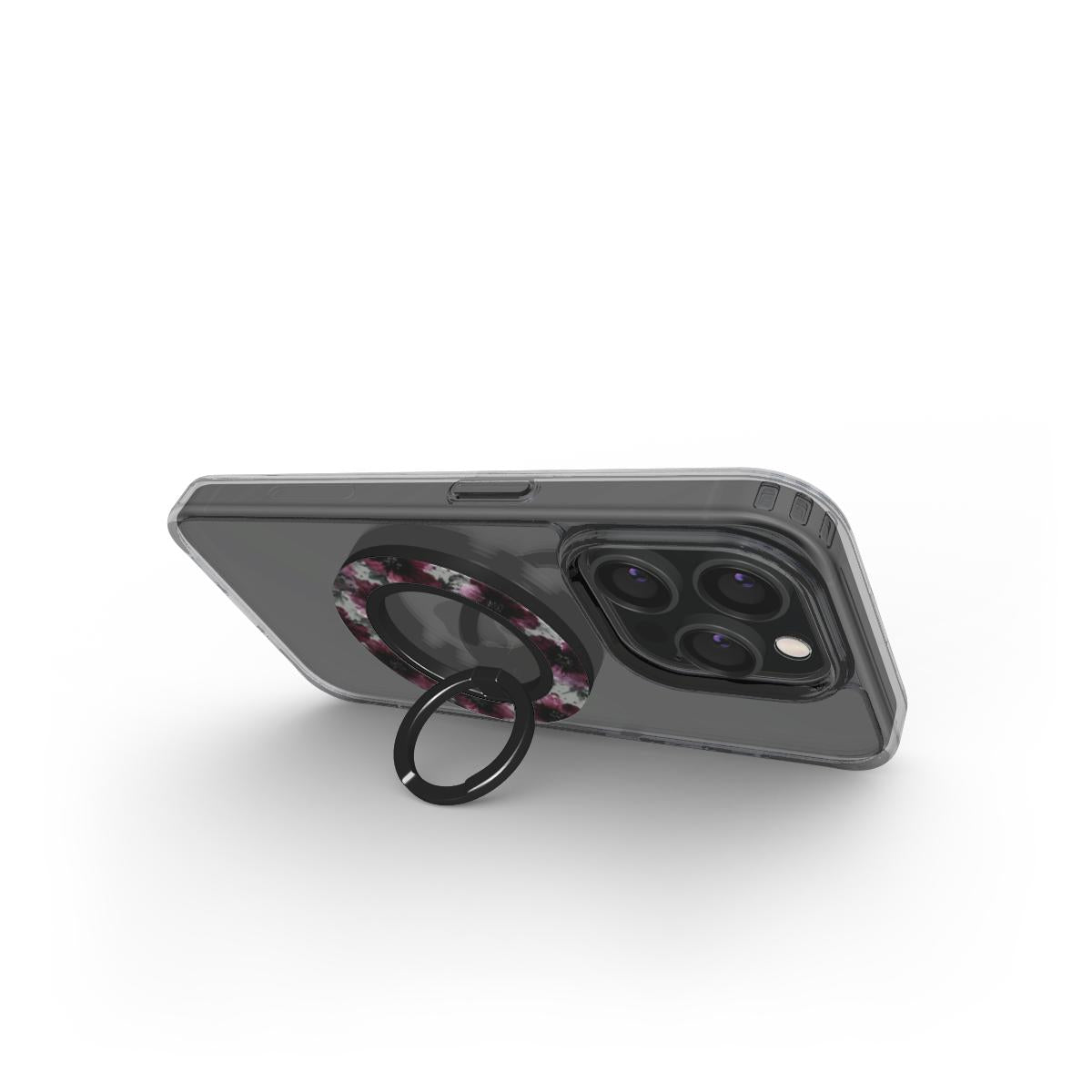 Noir Petals | Dark Floral Magnetic Ring Holder