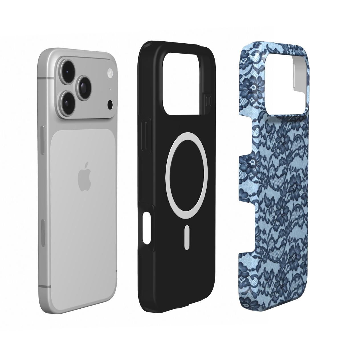 Laced in Blue | Blue Lace MagSafe iPhone Case