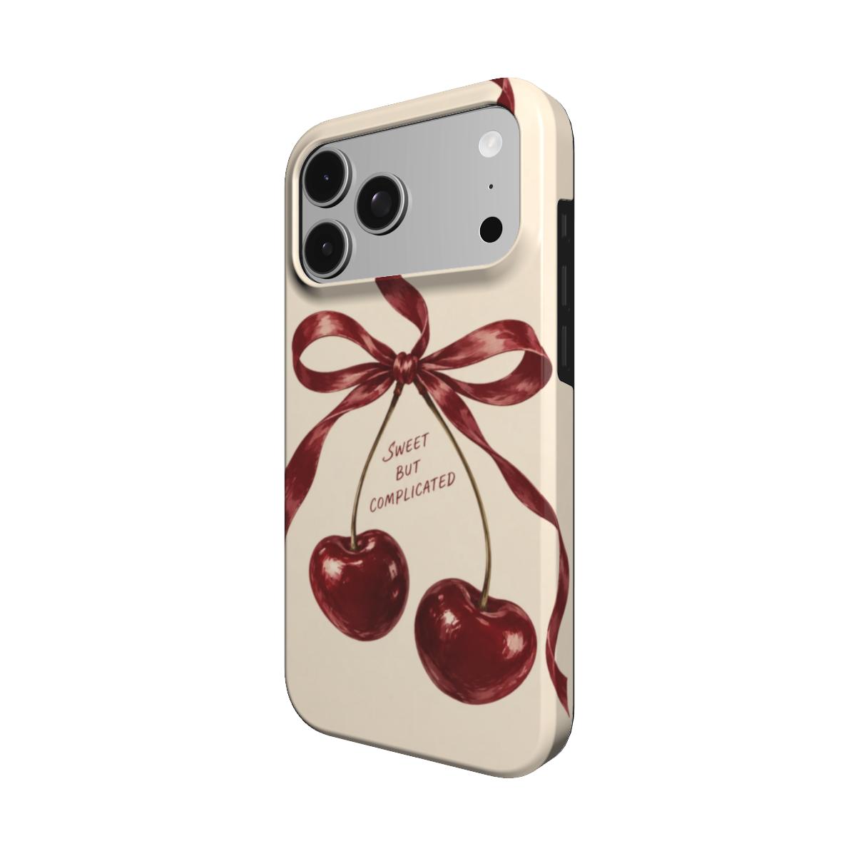Cherry Trouble | Burgundy Cherry Bow MagSafe iPhone Case