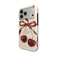 Cherry Trouble | Burgundy Cherry Bow MagSafe iPhone Case
