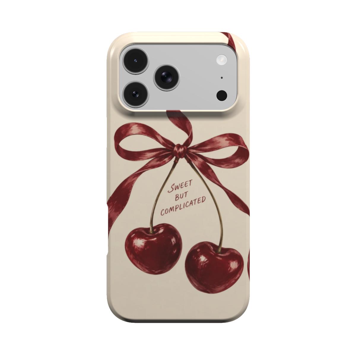 Cherry Trouble | Burgundy Cherry Bow MagSafe iPhone Case