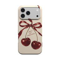 Cherry Trouble | Burgundy Cherry Bow MagSafe iPhone Case