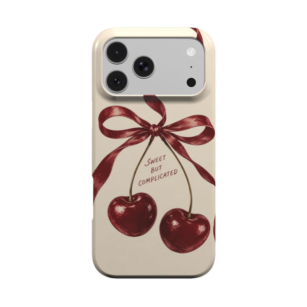 Cherry Trouble | Burgundy Cherry Bow MagSafe iPhone Case