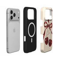 Cherry Trouble | Burgundy Cherry Bow MagSafe iPhone Case