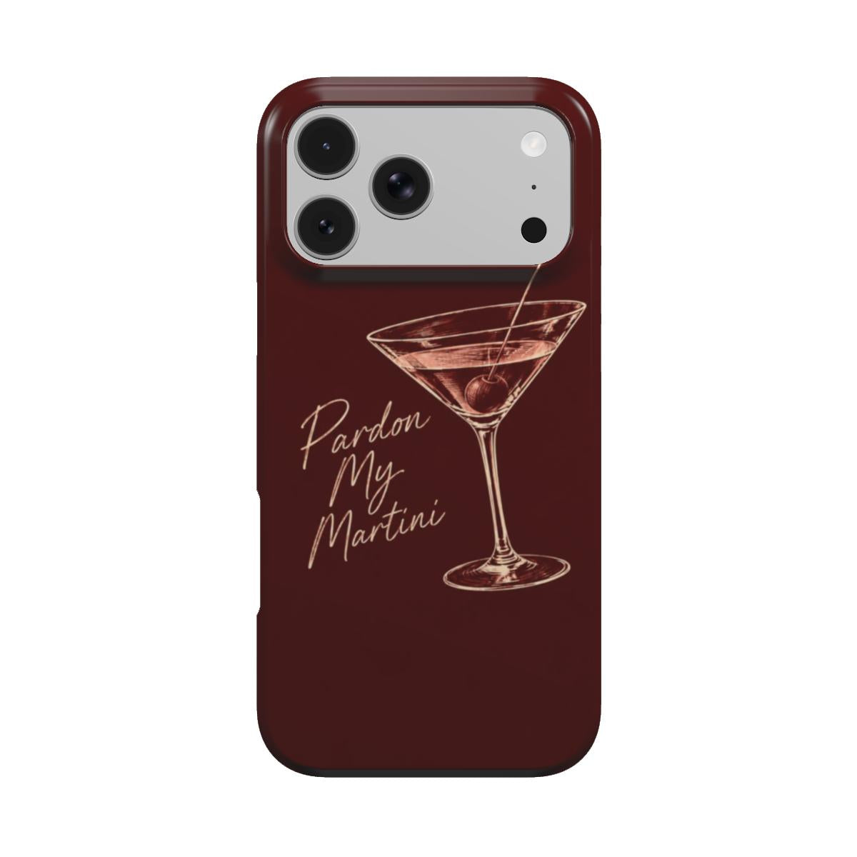 Pardon My Martini | Burgundy Martini MagSafe iPhone Case