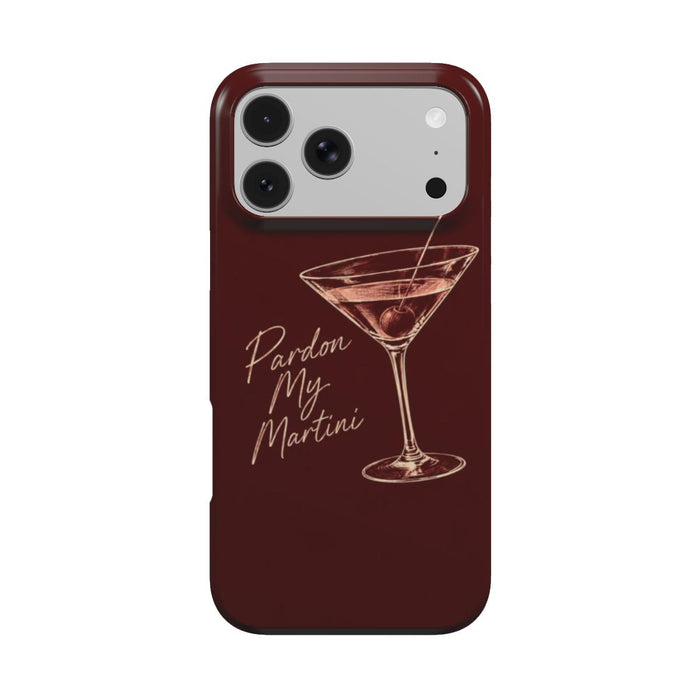 Pardon My Martini | Burgundy Martini MagSafe iPhone Case