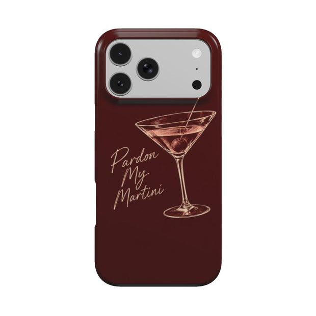 Pardon My Martini | Burgundy Martini MagSafe iPhone Case