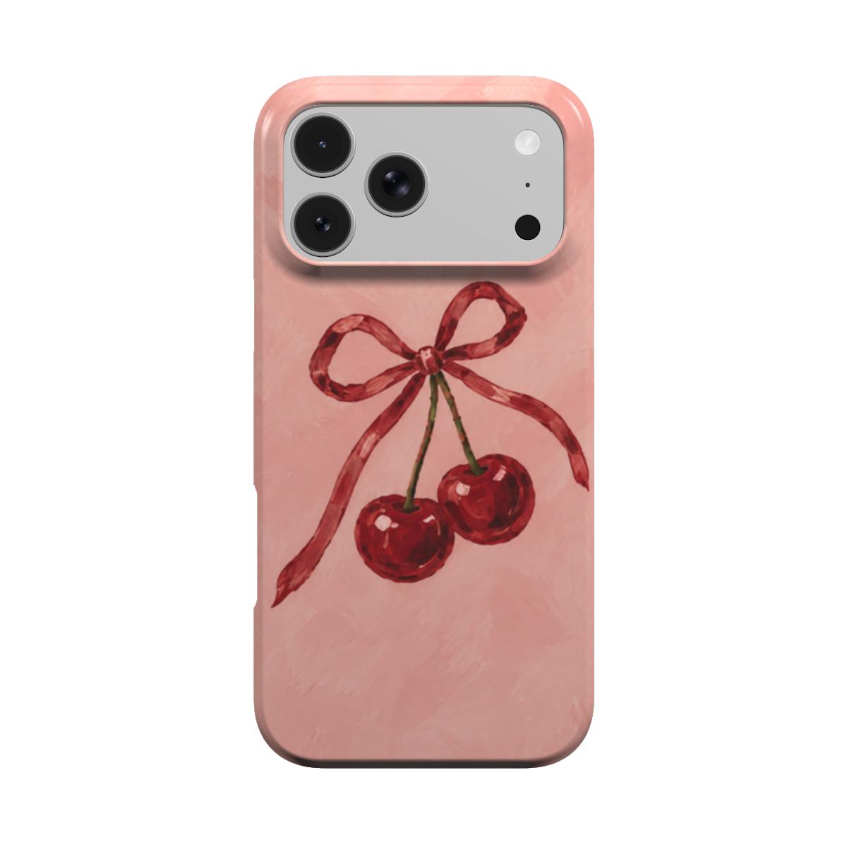 Cherry Blush | Painted Cherry Bow MagSafe iPhone Case