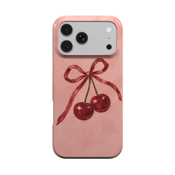 Cherry Blush | Painted Cherry Bow MagSafe iPhone Case