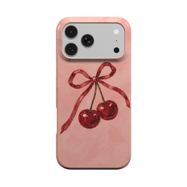 Cherry Blush | Painted Cherry Bow MagSafe iPhone Case