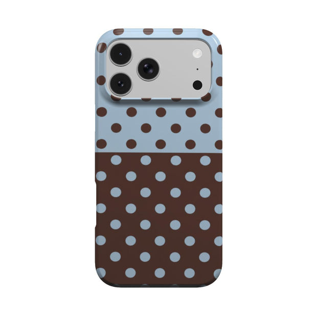 Blue Side | Blue & Brown Polka Dot MagSafe iPhone Case