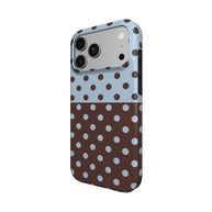 Blue Side | Blue & Brown Polka Dot MagSafe iPhone Case