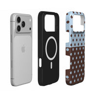 Blue Side | Blue & Brown Polka Dot MagSafe iPhone Case