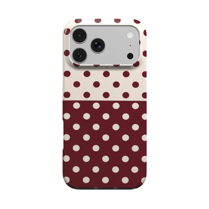 Wine Side | Burgundy & Ivory Polka Dot MagSafe iPhone Case