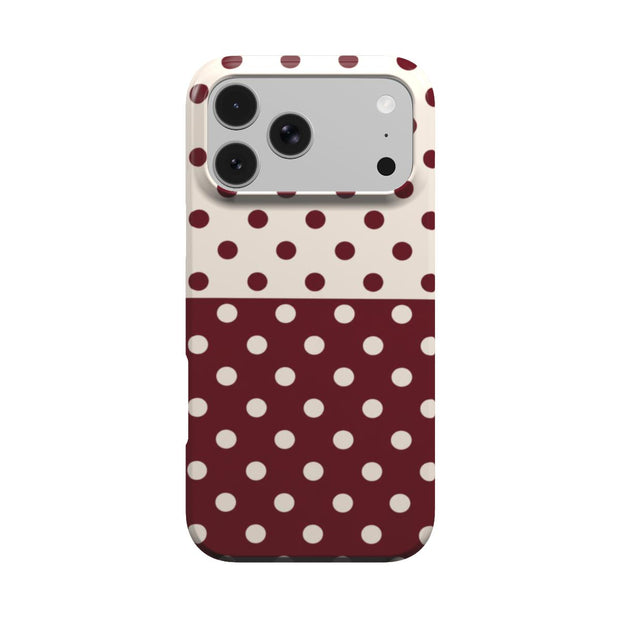 Wine Side | Burgundy & Ivory Polka Dot MagSafe iPhone Case
