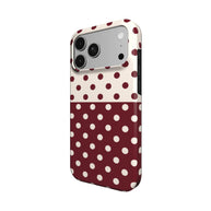 Wine Side | Burgundy & Ivory Polka Dot MagSafe iPhone Case