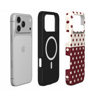 Wine Side | Burgundy & Ivory Polka Dot MagSafe iPhone Case