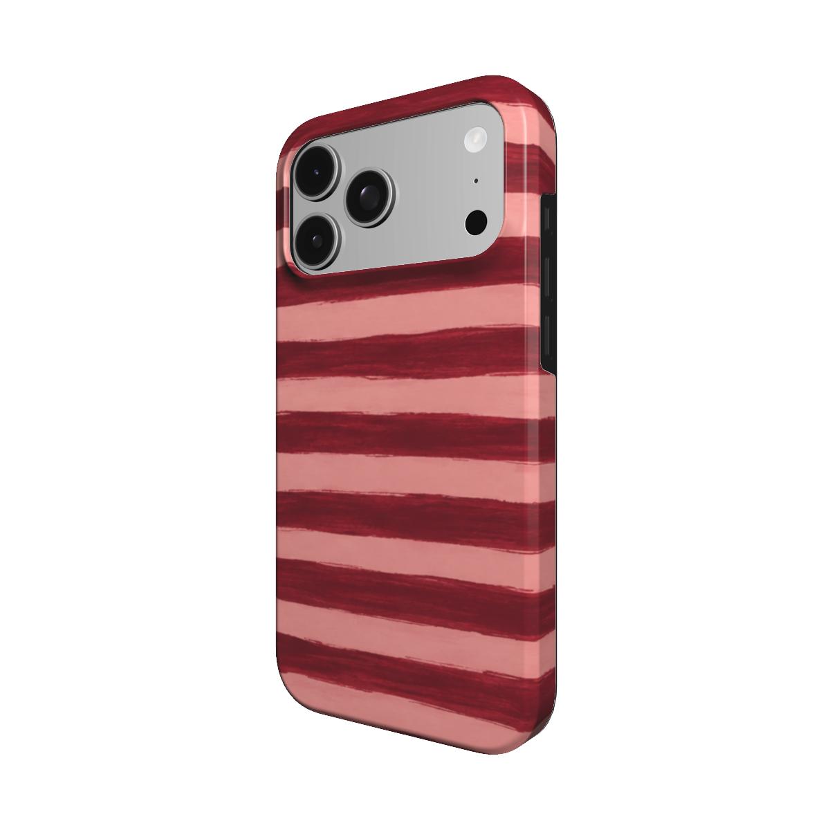 Painted Wine | Burgundy Striped MagSafe iPhone Case