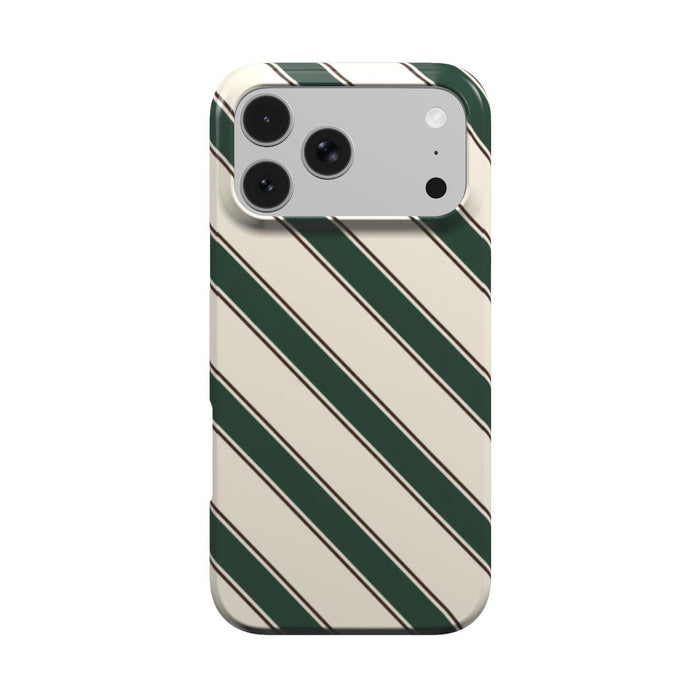 Heritage | Green & Ivory Striped MagSafe iPhone Case
