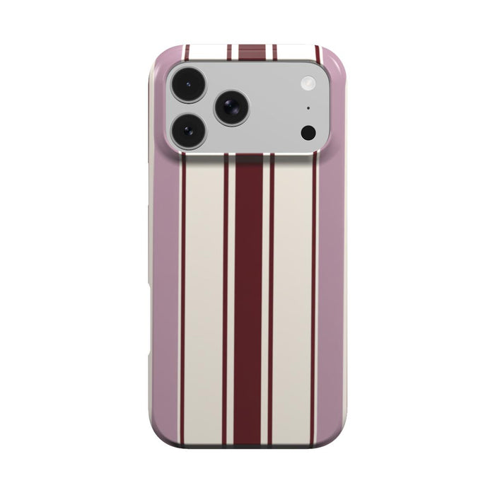 Rose Line | Mauve & Burgundy Striped MagSafe iPhone Case