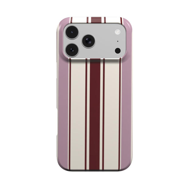 Rose Line | Mauve & Burgundy Striped MagSafe iPhone Case