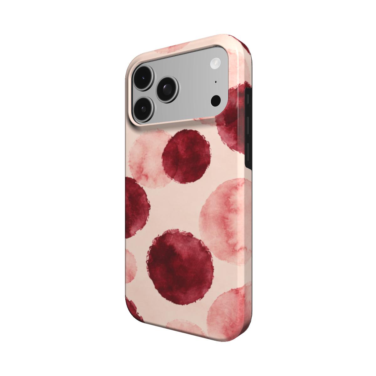 Watercolor Dot | Burgundy Watercolor Polka Dot MagSafe iPhone Case