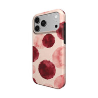 Watercolor Dot | Burgundy Watercolor Polka Dot MagSafe iPhone Case