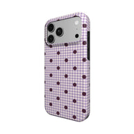 Check & Dot | Lilac Gingham Polka Dot MagSafe iPhone Case