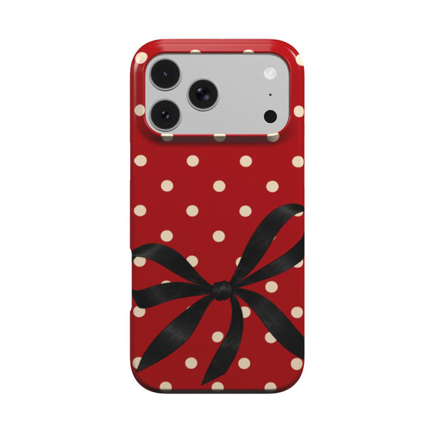 Bow & Dot | Red Polka Dot Bow MagSafe iPhone Case
