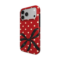 Bow & Dot | Red Polka Dot Bow MagSafe iPhone Case