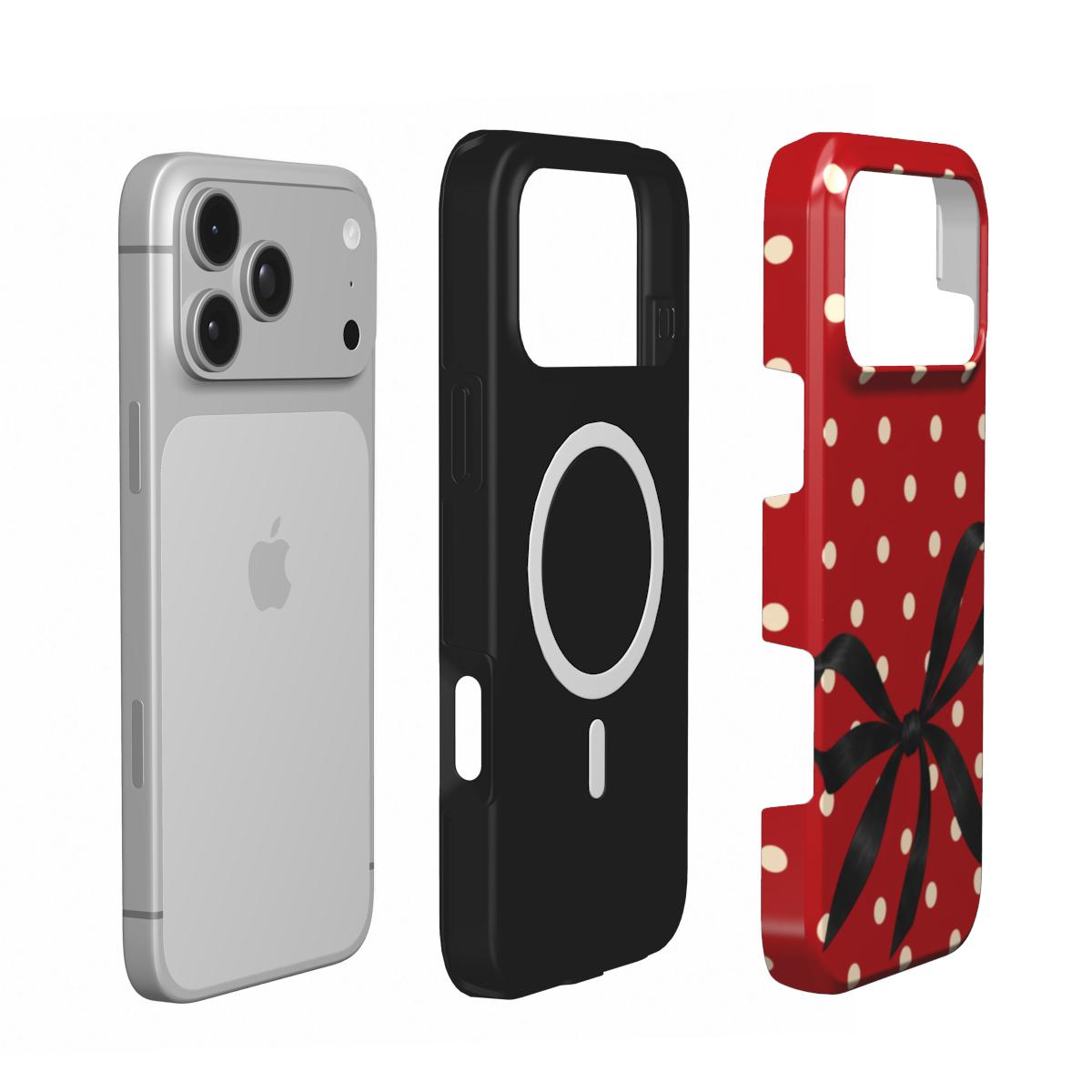 Bow & Dot | Red Polka Dot Bow MagSafe iPhone Case
