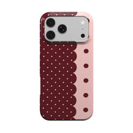 Pretty Border | Burgundy & Blush Polka Dot MagSafe iPhone Case