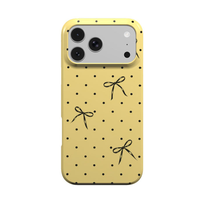 Butter Bow | Yellow Polka Dot Bow MagSafe iPhone Case