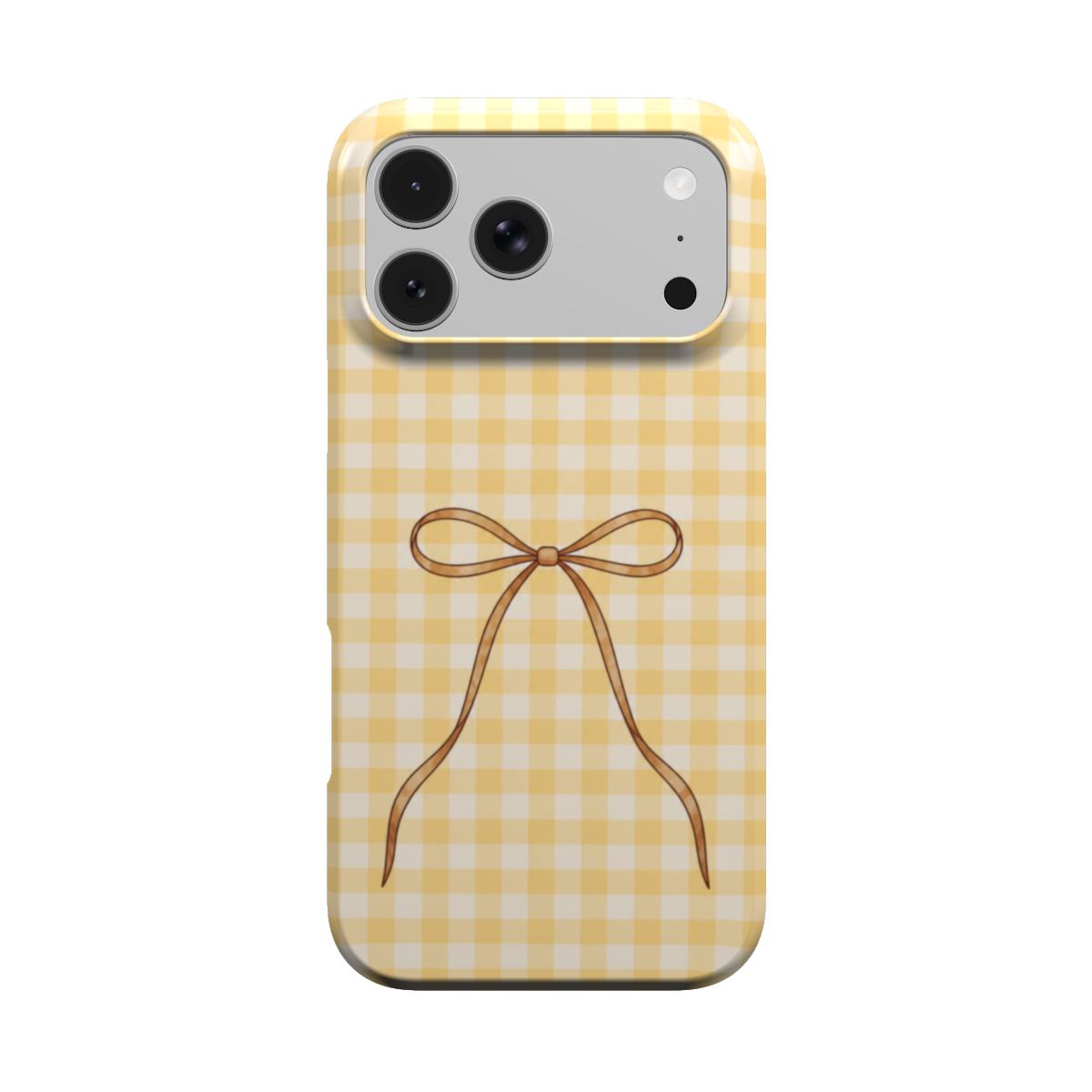 Butter Gingham | Yellow Gingham Bow MagSafe iPhone Case