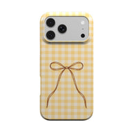 Butter Gingham | Yellow Gingham Bow MagSafe iPhone Case