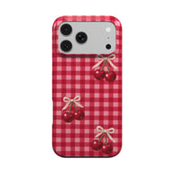 Cherry Check | Red Gingham Cherry Bow MagSafe iPhone Case